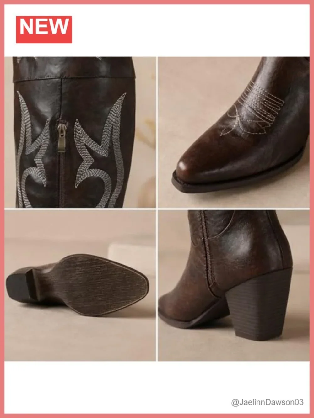 Over the Knee Cowboy Boots, Pointed Toe, Block Heel, Faux Leather